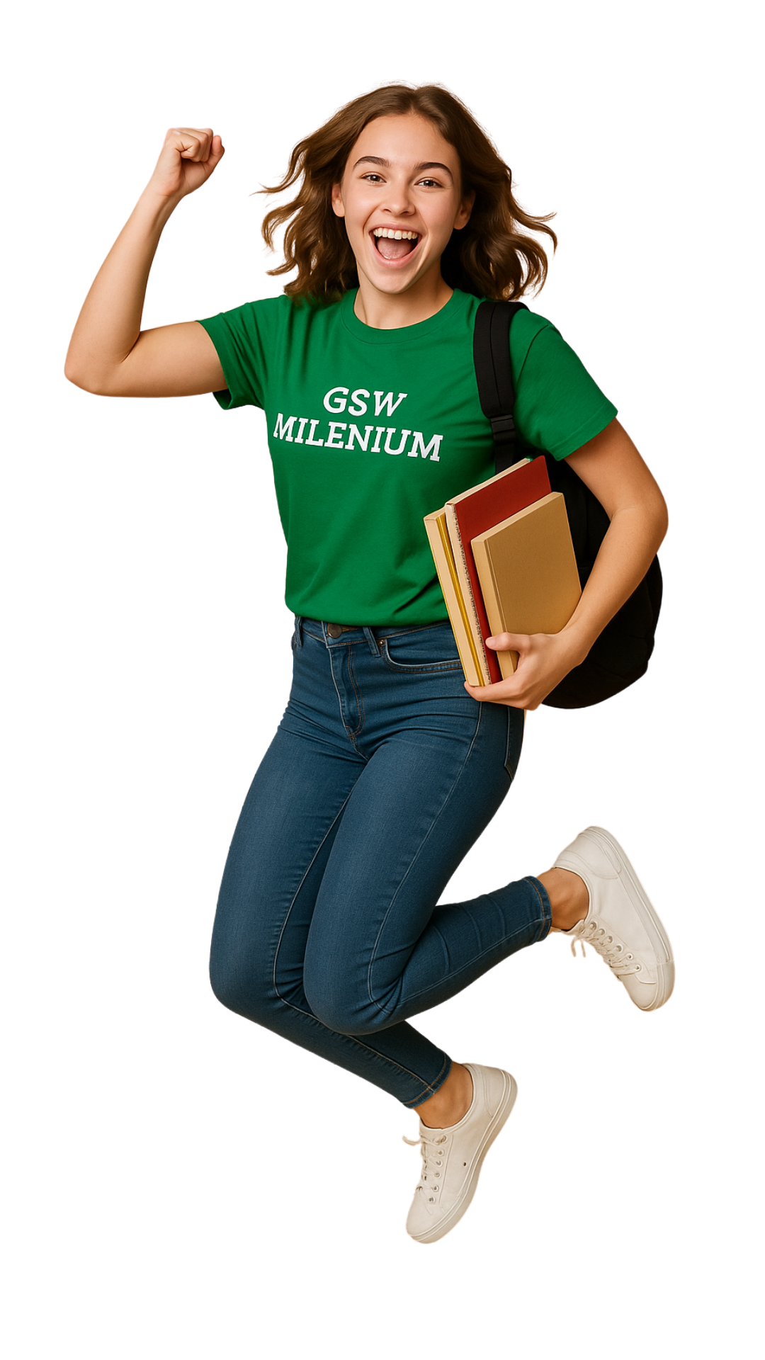 uśmiechnięta studentka zarządzania z książkami